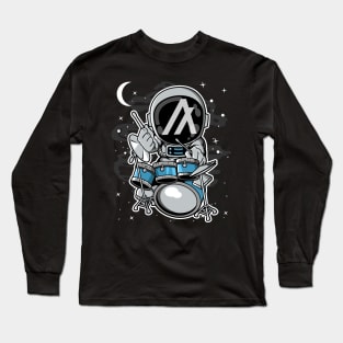 Astronaut Drummer Algorand ALGO Coin To The Moon Crypto Token Cryptocurrency Blockchain Wallet Birthday Gift For Men Women Kids Long Sleeve T-Shirt